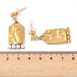 Pendientes colgantes de acero inoxidable 304 con micropavé de circonitas cúbicas transparentes&nbsp;EJEW-D309-03G