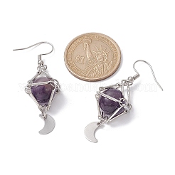 Boucles d'oreilles en améthyste naturelle&nbsp;EJEW-JE05600-03