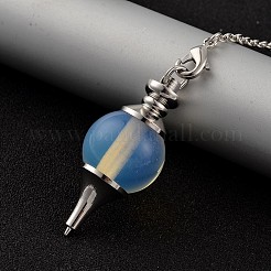 Pendoli da rabdomanzia con sfere di opalite&nbsp;X-BJEW-E292-A11