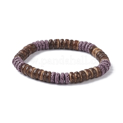 7 Stück 7 farbig gefärbte Stretch-Armbänder aus natürlichem Lavagestein und Kokosnussscheibenperlen&nbsp;BJEW-JB09827