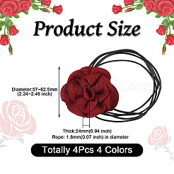 4 stücke 4 farben tuch blumenkragen choker halskette für frauen braut hochzeitsfest&nbsp;AJEW-TA0001-26
