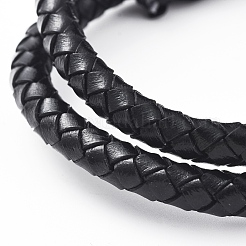 Les bracelets d'enveloppe de cuir tressées&nbsp;BJEW-JB04815
