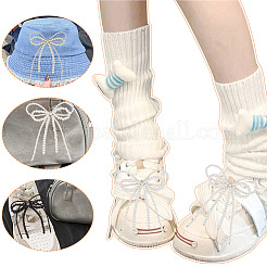 6 Stück 3 Farben Bowknot Glasperlen Schuhanhänger&nbsp;HJEW-GO00082