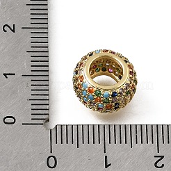 Messing-Mikro pflastern Zirkonia Europäischen Perlen mit großem Loch&nbsp;KK-C262-17G-04