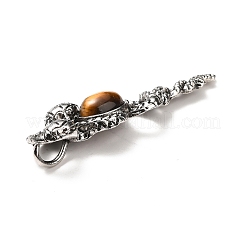 Gros pendentifs en perle d'œil de tigre naturelle&nbsp;G-B033-06AS-13