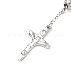 Anlaufgeschützte Rosenkranzkette mit Kruzifix für Herren&nbsp;NJEW-I011-8mm-06