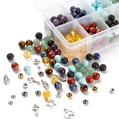 280 pièces 8 styles 8mm perles de pierres précieuses chakra yoga kits de pierres de guérison&nbsp;G-LS0001-02B