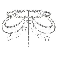 Taillen-Bauchkette aus Legierung mit Sternquasten und mehreren Lagen für Damen&nbsp;FS-WG240A3-01