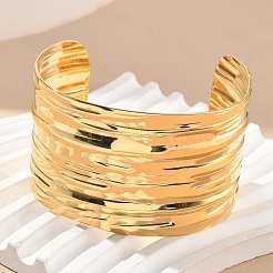 Bracelets manchettes en acier inoxydable 304 pour femmes&nbsp;AJEW-P127-21G