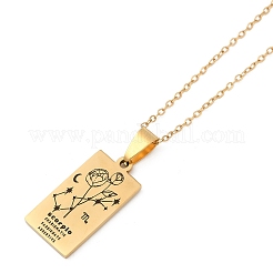 12 collana a catena con ciondolo inciso con carta dei tarocchi in acciaio inossidabile con costellazione&nbsp;PW-WG94DCE-10