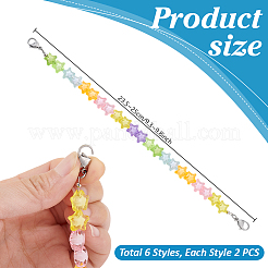 12 Stück 6 Stile Acryl-Boot-Strap-Ketten&nbsp;HJEW-PH02167