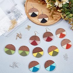 DIY-Sets zur Herstellung baumelnder Ohrringe aus Walnussholz&nbsp;DIY-OC0006-58
