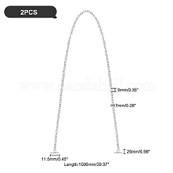 Poignées de sac de chaîne de câble de fer&nbsp;DIY-WH0366-55P