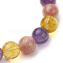 Braccialetti elastici con perline di cristallo di quarzo naturale&nbsp;BJEW-TA00552