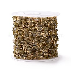 Catene di perline quadrate in labradorite naturale&nbsp;AJEW-J035-02G-05