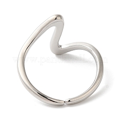 Anello per polsino aperto da donna in ottone ondulato con placcatura a cremagliera&nbsp;RJEW-S413-04P