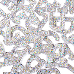 Parches de rhinestone de resina de alfabeto&nbsp;DIY-TAC0005-45D