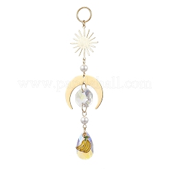 Hängende Sonnenfänger aus Glastropfen und Emaille-Früchten&nbsp;HJEW-JM04490