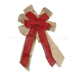 Decorazioni natalizie con ciondolo con fiocco grande in lino&nbsp;AJEW-M041-03D