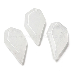 Quarzo naturale pendenti in cristallo, pendenti in cristallo di rocca, ciondoli a mezzo cuore sfaccettato, 27x14x5.5mm, Foro: 1.5 mm