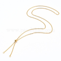 304 Edelstahl Slider Halskette Herstellung, Kabelketten Bolo Halskette machen, golden, 23-5/8 Zoll (60 cm)