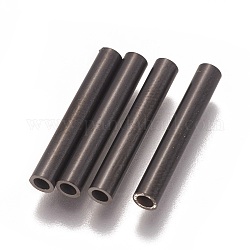 Perles de tube en 304 acier inoxydable, électrophorèse noir, 20x3mm, Trou: 1.8mm