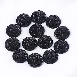 Cabochons in resina, mezzo tondo, nero, 12x3~3.5mm