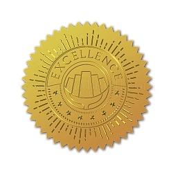 Pegatinas autoadhesivas en relieve de lámina de oro, etiqueta engomada de la decoración de la medalla, oro, otro patrón, 220x60x0.5mm, 4pcs / hoja