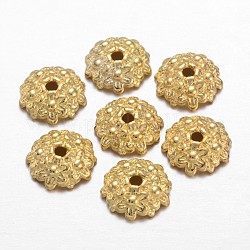 Tibetische Perlen Kappen & Kegel Perlen, Bleifrei und Cadmiumfrei und Nickel frei, Blume, ca. 11 mm Durchmesser, 3.5 mm dick, Bohrung: 2 mm