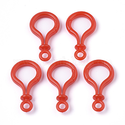 Opaque Solid Color Bulb Shaped Plastic Push Gate Snap Keychain Clasp Findings, Red, 57.5x32x12mm, Hole: 6mm