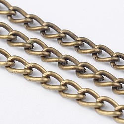 Iron Twisted Chains Curb Chains, Unwelded, Antique Bronze, 5.5x3.5x1mm, about 164.04 Feet(50m)/roll