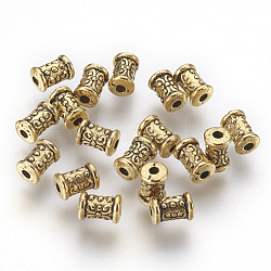 Abalorio de estilo tibetano, Perlas de aleación de zinc, color dorado antiguo, sin plomo y el cadmio, florero, tamaño: aproximamente 5 mm de diámetro, 7 mm de largo, agujero: 2 mm