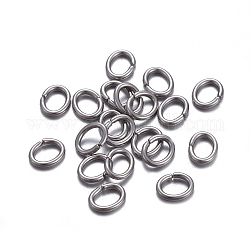 316 anneaux de saut chirurgicaux en acier inoxydable, anneaux de jonction ouverts, ovale, couleur inoxydable, 20 jauge, 5x4x0.8mm, diamètre intérieur: 2.5x3 mm