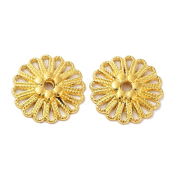 Perline in lega stile tibetano,  cadmio& piombo libero, fiore, oro antico, 23x23x3.5mm, Foro: 3 mm