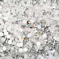 Perles de verre tchèques polies au feu, facette, ananas, clair, 4x4mm, Trou: 1mm, environ 1440 pcs / sachet 