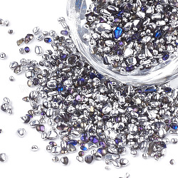 Plated Glass Seed Beads, For Nail Art Decoration Accessories, No Hole/Undrilled, Chip, Sienna, 1.5~5x1.5~2x1.5~2mm