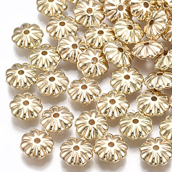 Ccb Kunststoff-Perlen, Blume, Licht Gold, 8x3.5 mm, Bohrung: 1.4 mm