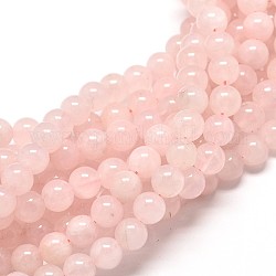 Natürlichen Rosenquarz runde Perle Stränge, 4 mm, Bohrung: 0.9 mm, ca. 90 Stk. / Strang, 15 Zoll