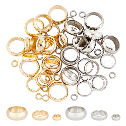Unicraftale 60 pièces 6 style 304 connecteurs rapides en acier inoxydable, anneaux de liaison, fermé mais dessoudé, couleur mixte, 4.9~14x2~5.5mm, diamètre intérieur: 2.9~10.5 mm, 10 pièces / style