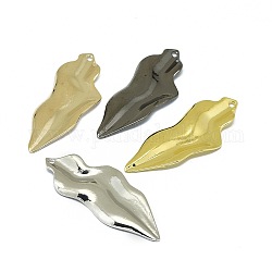 Alloy Pendants, Long-Lasting Plated, Waved, Mixed Color, 48.5x18.5x3mm, Hole: 1.6mm