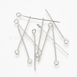 304 Stainless Steel Eye Pin, Stainless Steel Color, 20x0.7mm, Hole: 2mm