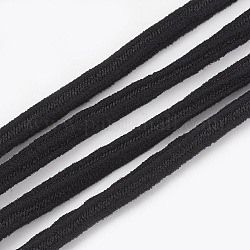 Cuerda elástica, con exterior de nylon y el caucho en el interior, negro, 4x3.5 mm, aproximadamente 100 yardas / paquete (300 pies / paquete)