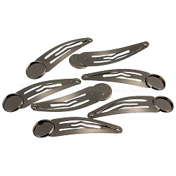 Accesorios para el cabello fornituras de clip hierro broche para el cabello, gunmetal, Bandeja: 12 mm, 10 unidades / bolsa