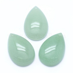 Natural Green Aventurine Pendants, teardrop, 30x20x6~7mm, Hole: 1.5mm