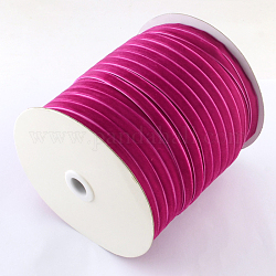 Односторонняя бархатная лента толщиной 3/8 дюйм, средне фиолетовый красный, 3/8 дюйм (9.5 мм), около 1.09 ярда / нити (1 м / нить)