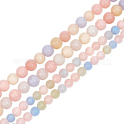 CHGCRAFT 110Pcs 2 Sizes Natural Morganite Gemstone Beads Strands Semi Precious Smooth Round Beads Morganite Loose Seed Beads for DIY Craft Bracelet Necklace Jewellery Making 14.9 inch Strand