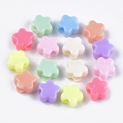 Opaque Acrylic European Beads, Large Hole Beads, Star, Mixed Color, 10x10x5.5mm, Hole: 4mm, about 2270pcs/500g