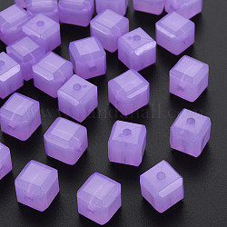 Perles en acrylique de gelée d'imitation, cube, orchidée noire, 11.5x11x11mm, Trou: 2.5mm, environ 528 pcs/500 g
