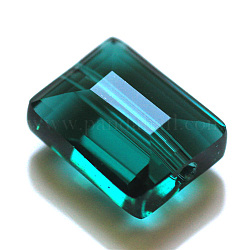 Abalorios de cristal austriaco de imitación, aaa grado, facetados, Rectángulo, cian oscuro, 10x12x5.5mm, agujero: 0.9~1 mm