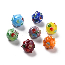 Manuell Murano Glas Perlen, Runde, Mischfarbe, 11x13x12.5 mm, Bohrung: 1.6 mm